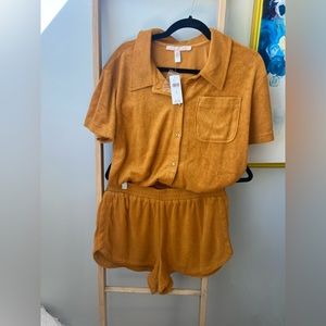 Orange Terry clothes two piece set (Anthropologie)
